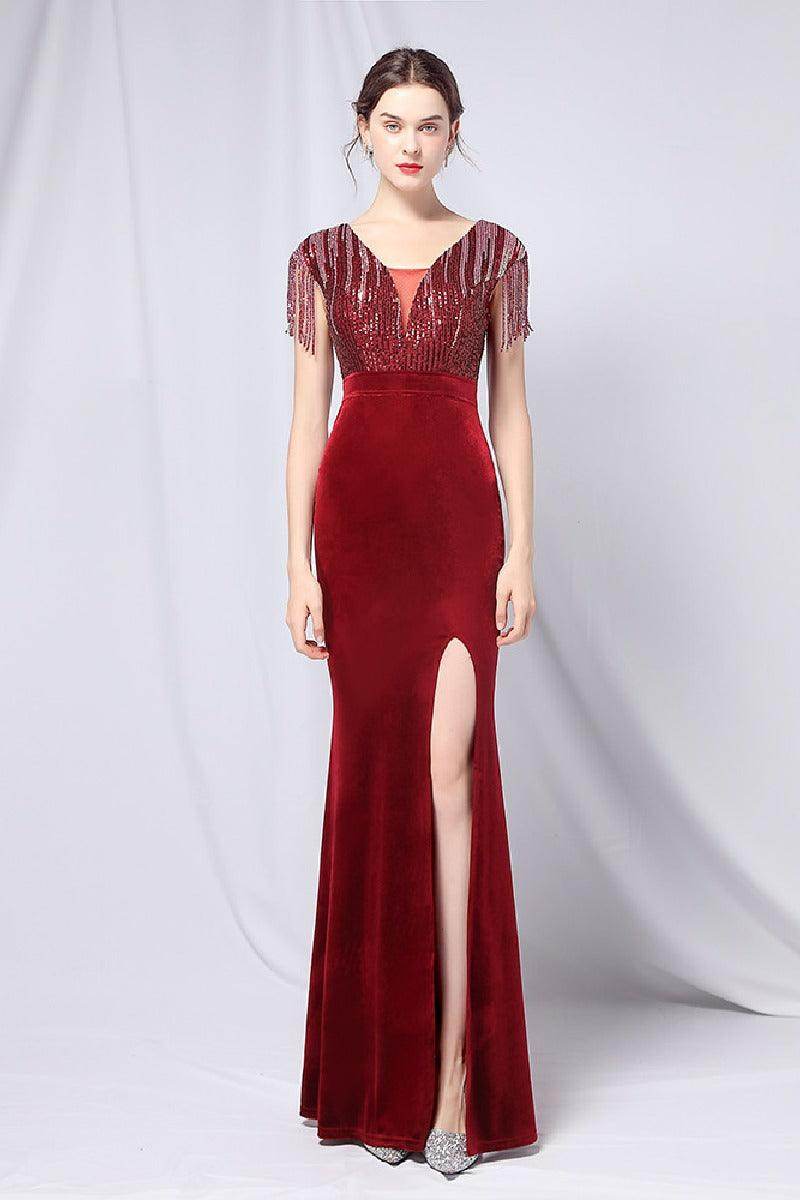 Trumpet-Mermaid Floor Length Satin Occasion Dress 656843357593 - COCOMELODY